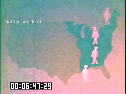 The still features a muted map of the United States, highlighting specific states with figures representing immigrants. The overlay reads 'Not for broadcast,' and a timestamp is displayed at the bottom. This visual likely serves to illustrate aspects of immigrant heritage related to the Irish Rovers within the educational context of the film.