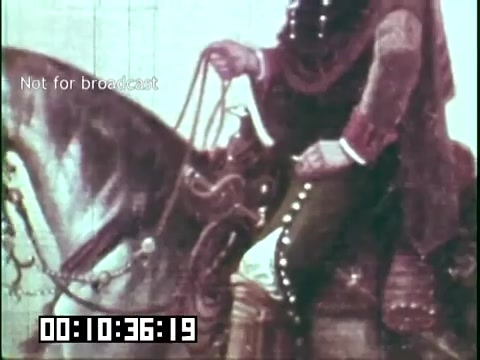 The still from 'Immigrant Heritage' features a close-up of a historical figure on horseback, showcasing an ornate military uniform with decorative elements. The image may represent themes of Irish heritage and immigration, as tied to the narrative of the film. The timestamp and note indicating 'Not for broadcast' suggest it's part of a documentary or educational context.