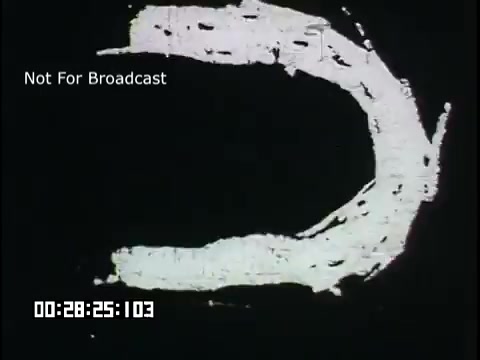 The still features a stylized, white curved shape against a black background, possibly illustrating a concept in linguistics or writing. The context suggests it's part of an educational film aimed at sixth-grade students, focused on language or communication principles. The notation 'Not For Broadcast' indicates it is a restricted or archival image.