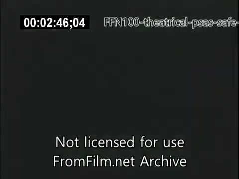 The still from the 1949 theatrical public service announcements for safe driving likely features a message or visual promoting safe driving practices. It emphasizes road safety, possibly through dramatized scenarios or direct appeals to the audience. The context indicates a focus on raising awareness and reducing accidents, characteristic of public service announcements from that era.
