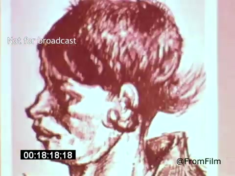 The still from 'Vincent Van Gogh: A Self-Portrait' (1961) features a stylized depiction of Van Gogh's profile, showcasing his distinctive brushwork and emotional depth. The image likely captures elements of Van Gogh's complex personality and artistic vision, with Lee J. Cobb providing narration or insight. This 16mm film presents an intimate view into the life and struggles of the iconic painter.