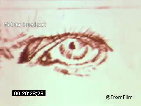 The still from *Vincent Van Gogh: A Self-Portrait (1961)* features a close-up of an intricate drawing of an eye, showcasing detailed lines and shading. The artwork emphasizes Van Gogh's distinctive style and his deep emotional connection to his subject. The visual captures the essence of the film, which explores Van Gogh's life and artistry.