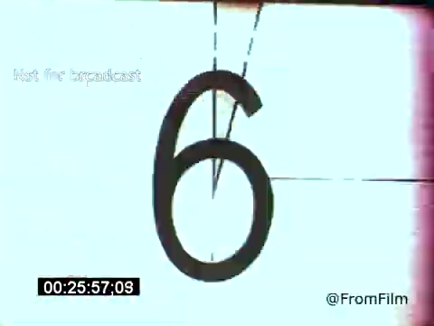 The still from *Vincent Van Gogh: A Self-Portrait (1961)* features a bold, black number '6' on a white background, indicating timecode or a countdown. It suggests a moment in the film's runtime, perhaps contributing to a narrative about Van Gogh's life. The mention of 'Not for broadcast' implies this is a behind-the-scenes or archival moment not intended for public viewing. Lee J. Cobb's involvement hints at a dramatic interpretation of Van Gogh's story.