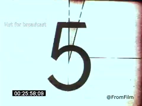 The still features a countdown frame with a prominent number '5' displayed. The background is a simple light color, emphasizing the countdown for a scene. This is from 'Vincent Van Gogh: A Self-Portrait' (1961), which showcases the artist's life and work, narrated by Lee J. Cobb. The countdown indicates that a significant moment in the film is about to begin.