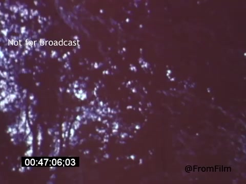 The still from 'Vincent Van Gogh: A Self-Portrait' (1961) features a visually intriguing image, emphasizing textures and movement. The scene captures what appears to be a natural setting with dappled light, possibly tree leaves or water reflections, rendered in a warm and muted color palette. The focus on this organic abstraction complements the film's exploration of Van Gogh's emotional and artistic journey, as narrated by Lee J. Cobb. Notably, the frame is marked 'Not for broadcast,' indicating it may be a behind-the-scenes or promotional image.