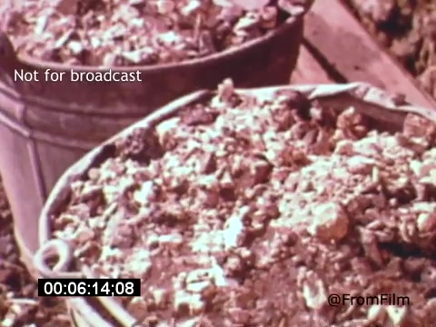 The still from 'Vincent Van Gogh: A Self-Portrait' (1961) features two buckets filled with what appears to be a mix of soil and organic material, possibly representing Van Gogh's connection to nature and the elements he often painted. The color palette is subtly muted, typical of the era's film aesthetics. The presence of timer information suggests it's part of a larger narrative or scene. The film, narrated by Lee J. Cobb, explores Van Gogh's artistic journey and personal struggles.