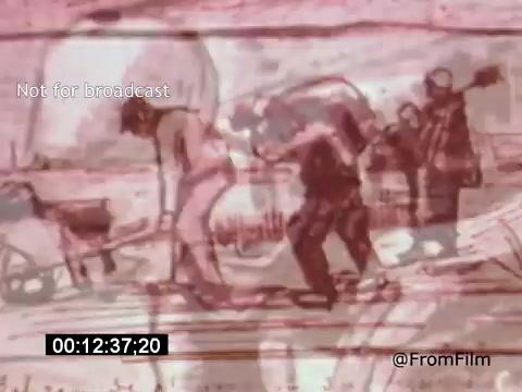 The still from 'Vincent Van Gogh: A Self-Portrait (1961)' features a layered visual composition. It displays a scene of rural life, possibly depicting laborers working in a field, with an overlay of softer, abstract forms. The colors are muted, enhancing the introspective tone of the film. Lee J. Cobb's narration likely adds depth to the portrayal of Van Gogh's life and artistic struggles. The image evokes themes of labor and the connection between the artist and his environment.