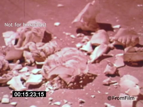 The still from 'Vincent Van Gogh: A Self-Portrait' (1961) appears to feature a close-up of shattered ceramic pieces, accompanied by a muted color palette that gives it a nostalgic, vintage feel. This imagery may symbolize the fragility of Van Gogh's mental state and artistic journey. The scene is likely accompanied by reflective narration by Lee J. Cobb, enhancing the emotional depth of the film.