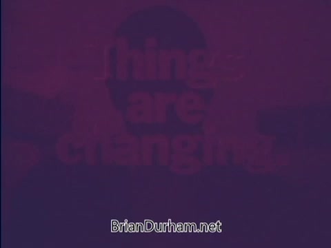 The still from the 1968 PSA titled 'Things Are Changing' features bold, prominent text stating 'things are changing,' set against a simple background. The image conveys a sense of urgency and transformation, likely reflecting societal shifts and progress during that era. The overall tone is serious, aiming to provoke thought about the changing landscape of the time.