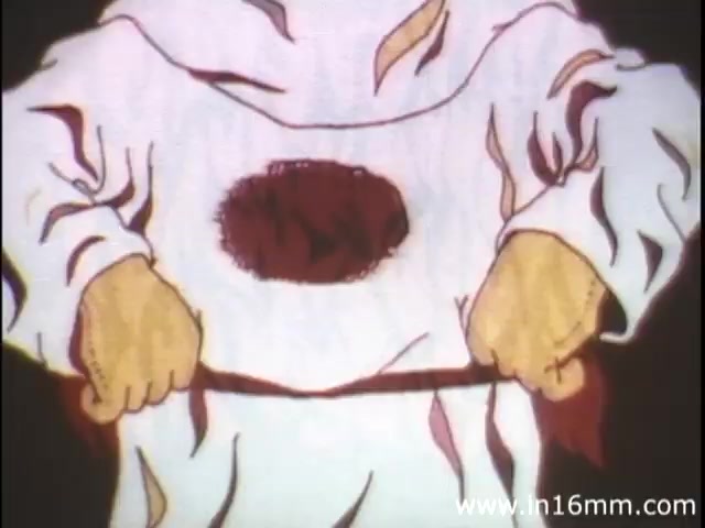 The still from 'I Am Joe's Stomach' features a personified stomach character dressed in a white outfit, resembling a plush or cartoonish figure. The stomach is depicted with a large, round opening in the middle, illustrating its function and issues related to digestion. The character uses both hands to hold a belt or cord around its waist, suggesting a sense of urgency or concern about digestive health. The animation style is bright and simplistic, aimed at educating viewers about bodily functions in a humorous and engaging manner.