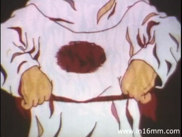 The still from 'I Am Joe's Stomach' depicts a character, personified as Joe, who has a distinctive illustration of a stomach area. The figure, dressed in a light-colored outfit, boldly features an animated representation of a stomach in the center. The context emphasizes the character's experiences related to digestive health, likely focusing on common issues like discomfort or constipation, as it explores the functioning and care of the human stomach. The combination of animation and live-action aims to engage viewers while educating them about gastrointestinal health.