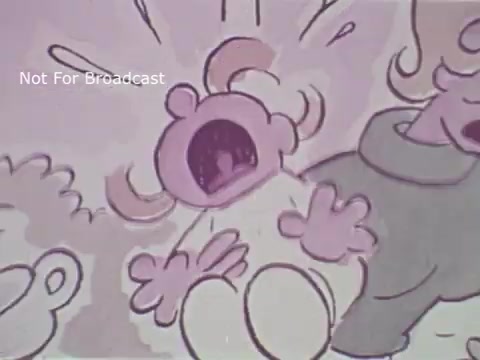 The still features colorful, cartoonish characters from the comic strip 'Hi and Lois.' A notable character appears to be expressing a dramatic emotion, possibly crying or shouting. The background has pastel tones that enhance the playful style typical of the 1972 era. This specific frame likely aims to convey a message related to the Salvation Army, emphasizing themes of community and support.