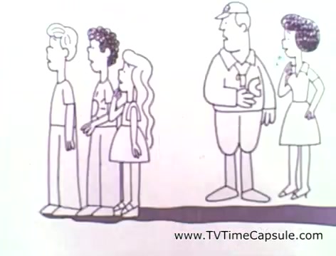 The still depicts a simplistic, animated illustration concerning drug abuse prevention. In the foreground, four children of various appearances stand together, conveying a sense of camaraderie and innocence. A male figure in a uniform, possibly a school resource officer, stands nearby, suggesting authority and support. To the right, a woman, presumably an adult mentor or caregiver, engages in conversation, indicating involvement in the children's lives. The overall tone communicates a message of care and proactive engagement in preventing drug issues before they arise.