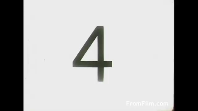 The still features a large, bold numeral '4' against a plain white background. The design is simple and reminiscent of mid-20th century graphic styles, likely serving as a countdown or a visual marker within the context of a commercial. This visual is indicative of UPA's animation style from that era, combining minimalism with clarity.