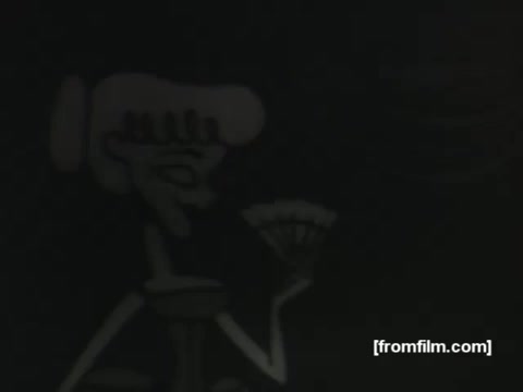 The still features a character from the 1950s UPA Aqua Velva Ice Blue aftershave commercial. The scene combines live action and animation, showcasing a stylized, cartoonish woman with a distinctive hairstyle, holding a fan. The character's expression appears playful, highlighting a lighthearted tone typical of the era's advertisements. The use of animation suggests a whimsical approach to marketing the product.