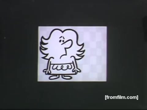 The still from 'See About a Kitchen Phone,' a 1958 UPA Bell Telephone commercial, features a simplified, cartoon-style character with a distinctive hairstyle. The character appears to be expressing a concerned or pondering emotion. The minimalistic design and bold lines are characteristic of UPA's animation style from that era, highlighting its focus on artistic simplicity and modernity. The background is plain, drawing attention to the character's expression, which likely relates to the theme of communication and domestic life.