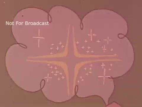 The still features a whimsical, colorful animation from a 1970s PSA about school lunches. It depicts a soft, pastel-colored cloud shape embellished with sparkles and curves, suggesting an imaginative or dreamlike quality. The overall design represents themes of health and nutrition, in line with the PSA's message that connects food choices with personal well-being.