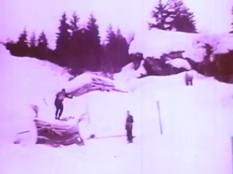 The still from the Mobil I oil commercial depicts a snowy landscape where a person is navigating over snow-covered terrain, possibly demonstrating the performance of a vehicle in harsh conditions. The scene includes trees in the background and appears to highlight the durability and reliability of Mobil I oil in winter environments.