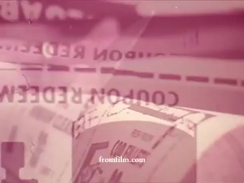 The still from 'Chatham Supermarket Commercials' features a vintage aesthetic typical of 16mm film prints. It includes images and titles related to grocery items such as apples, bananas, fresh-cut meats, potatoes, and steak. There are also elements highlighting shopping carts, product comparison, and coupons, suggesting a promotional context focused on value and freshness available at Chatham supermarkets. The overall composition likely aims to evoke nostalgia while emphasizing the quality and savings of their offerings.