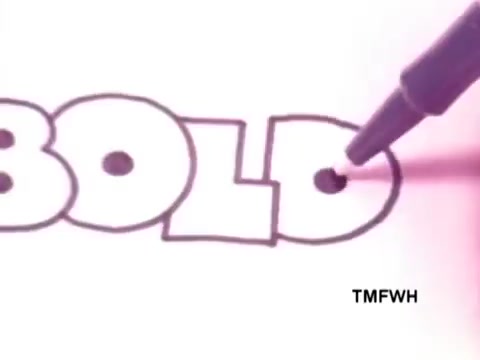 The still features a close-up of a Flair Pen drawing the word 'BOLD.' The letters are outlined and the pen is in motion, highlighting the bold design. The overall aesthetic emphasizes creativity and precision in writing.