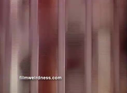 The still features a blurred, abstract composition likely depicting shadows or figures behind a set of vertical lines. The colors appear muted, suggesting a vintage or retro aesthetic typical of film stills. This could evoke a sense of tension or intrigue, fitting for the context of 'Outlaw Blues,' which revolves around themes of rebellion and the pursuit of freedom.