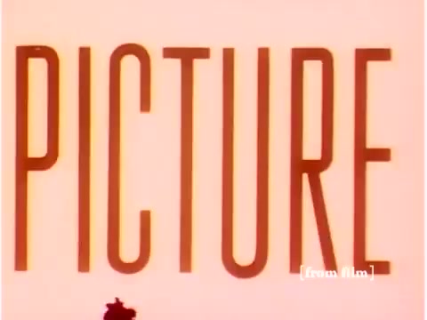 The still features the word 'PICTURE' prominently displayed in bold letters against a light background. The text likely indicates that this is an introductory slide from the film 'Bell System - Preventing Data Transmission Errors' from 1967. The image is part of a silent film that showcases early computing technology, tools like oscilloscope displays, and engineers working with acoustic modems and paper tape. The lab defect likely affects the image quality, hinting at the film's age and history.