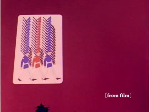 The still from 'Bell System - Preventing Data Transmission Errors' features a colorful and stylized illustration of soldiers in formation, set against a solid background. The image showcases a combination of red and blue colors, with multiple figures depicted in an organized manner. This artistic representation aligns with the film's focus on communication and data transmission, likely serving as a metaphor or visual aid. Notably, the film is a silent, defective copy from a lab, emphasizing its historical context and technological themes.