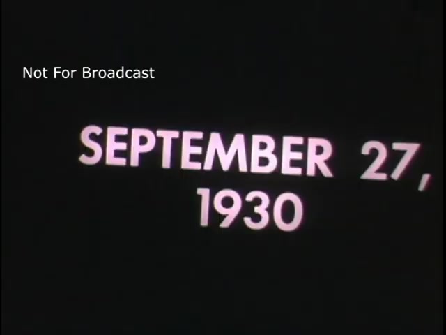 The still shows a black background with bold, light-colored text that reads 'SEPTEMBER 27, 1930.' The caption 'Not For Broadcast' indicates that this content is likely for archival or educational purposes rather than public airing. This frame seems to serve as a timestamp, potentially linking to a broader narrative about the U.S. Army's recruiting efforts in the 1960s.