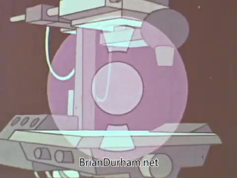 The still from the 'American Hospital Association PSA' features a stylized, animated medical device, likely representing advanced medical technology. The design includes geometric shapes and smooth lines, emphasizing modernity and innovation in healthcare. The color scheme appears muted, focusing on purples and grays, conveying a clinical but approachable tone. The overall composition suggests a focus on medical advancements and the importance of hospitals in providing care.