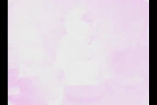 The still from the highly faded Ayds Diet Plan commercial presents an ethereal, washed-out image dominated by pink hues. The details are unclear due to significant fading, making it difficult to discern any specific elements or actions. The overall effect evokes a nostalgic, vintage quality, typical of old 16mm prints.