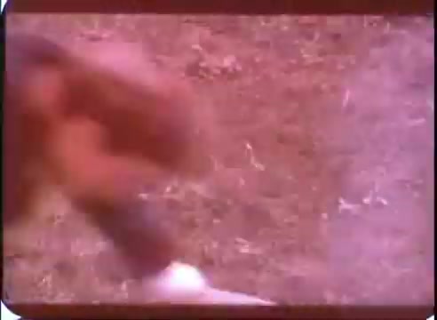 The still from 'The Time Machine' promos captures a blurred action shot, likely depicting a character in motion. The color palette appears warm with reddish tones, typical of 16mm film. The scene suggests a dynamic moment, possibly highlighting a significant event or element from the film. The focus and clarity are compromised, contributing to a sense of urgency or excitement.