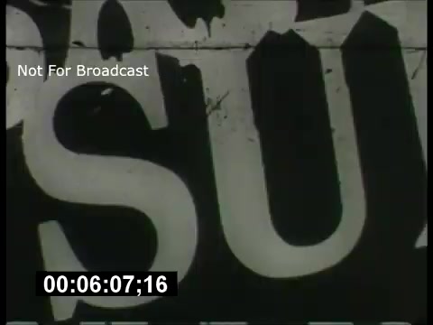 The still from the 'ABC Sunday Night Movie' promos in the 1960s features bold, stylized text, prominently displaying the word 'SUN,' likely emphasizing the evening's movie lineup. The film grain and slight wear reflect its vintage quality, characteristic of that era's promotional materials. The overlaid text 'Not For Broadcast' suggests this is a behind-the-scenes or archival piece, showcasing the network's branding efforts during that time.