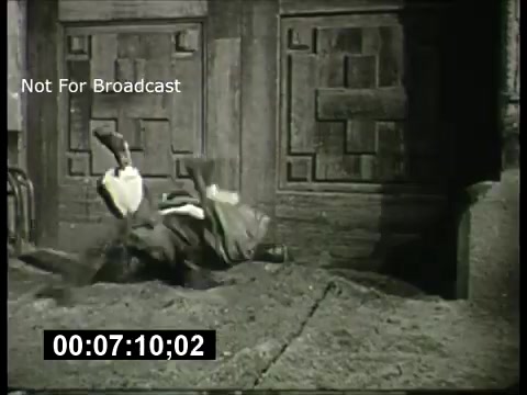 The still from the 'ABC Sunday Night Movie' promos features a scene likely depicting comedic or dramatic action. The image suggests movement, with a character positioned in a chaotic or humorous manner. The overall aesthetic appears to reflect the 1960s style, potentially emphasizing classic film elements. The caption 'Not For Broadcast' indicates it may be a behind-the-scenes or archival piece.