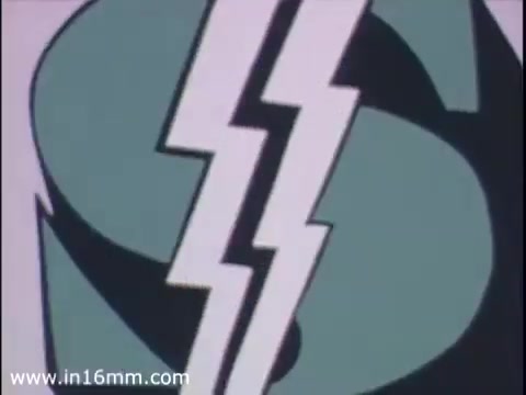 The still from the 'Brenton Banks (Iowa) ATM card commercial' features a stylized graphic design, showcasing a bold, modern aesthetic typical of the 1970s. The image prominently displays a dollar sign, split by a lightning bolt, symbolizing financial services and quick access to funds. The colors are likely vibrant and contrast sharply, reflecting the era's design trends. This visual is indicative of the innovative banking themes associated with ATM technology during that time.
