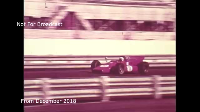 The still shows a dynamic moment from a 16mm film transfer featuring a car racing, likely related to a Chase and Sanborn commercial from December 2018. The image has a vintage feel, with a purple tint indicative of the film's age and transfer process. You mention audio sync issues you encountered during the transfer, which you've worked to resolve. This archival content highlights the challenges and nuances of converting film to video, capturing a nostalgic moment in advertising history.