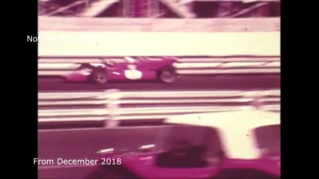 The still you're referencing appears to showcase a vintage 16mm film frame from a commercial, likely featuring racing cars. The bright colors, particularly the pink car, suggest a dynamic, action-packed scene typical of automotive advertising. Your commentary highlights the process of transferring the footage from film to video, noting previous audio sync issues you've now resolved. The archival context adds a layer of nostalgia, reflecting on the technical challenges of preserving older media.