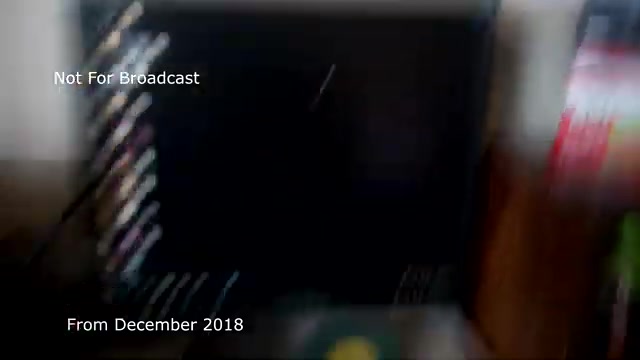 The still features a blurred image of a monitor, likely showcasing a scene from the Chase and Sandborn commercial you were discussing. It appears to be part of an archive from December 2018, emphasizing the process of transferring film to video. The text overlay indicates it’s not for broadcast. You mentioned addressing some audio sync issues in the footage, which explains why it hasn't been posted before.