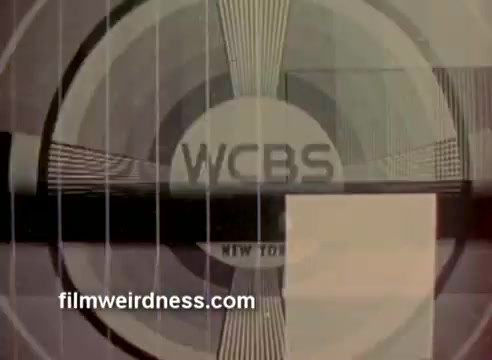 The still features a test pattern with the WCBS logo, indicative of a 1970s television broadcast. This image likely serves as a transitional element from a Barney's commercial that won a CLIO award, highlighting its vintage significance. The color correction has been improved in this repost for clarity and visual appeal.