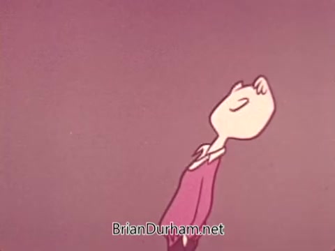 The still features a stylized, animated character with a simplistic design and a whimsical expression. The background is a soft, muted pink, creating a playful and inviting atmosphere. The character appears to be looking upwards, suggesting optimism or curiosity, likely aligned with the themes of recruitment and exploration in the context of the US Navy aviation message.