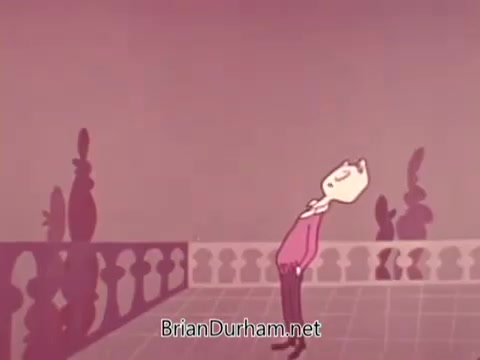 The still from the 'US Navy aviation recruiting PSA' features a stylized, animated character standing alone. The character, with a simplistic design and exaggerated features, leans slightly backward against a pastel backdrop. The scene conveys a whimsical and lighthearted tone, likely intended to engage viewers in a humorous manner while promoting Navy aviation careers.