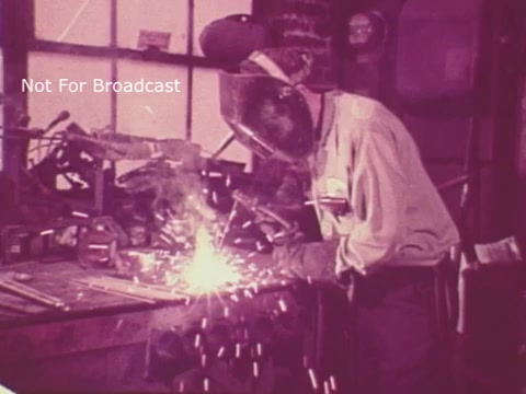 The still from 'Taft for Senate - 1976' shows a worker welding in a workshop. The scene captures the sparks flying from the welding process, emphasizing a theme of hard work and craftsmanship. The choice of imagery likely aimed to resonate with blue-collar voters. The film reflects Taft's campaign efforts, which ultimately did not succeed in the election.