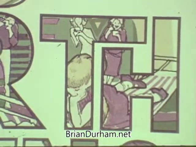 The still features a colorful, illustrative design with scenes depicting people interacting and engaging in activities. Within the large letters spelling 'HEALTH,' smaller vignettes show individuals using their senses or possibly receiving eye care. The style suggests an educational focus, typical of public service announcements from the 1960s, promoting awareness about optometry and health.