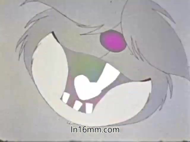 The still features a stylized cartoon character with a large, expressive mouth. The character has fluffy hair and a prominent pink circle on its face, adding a playful touch. The overall design suggests a friendly, animated persona, likely intended for a public health message about the flu, in line with the 1968 PSA context. The colors are simple and vibrant, appealing to a broad audience.