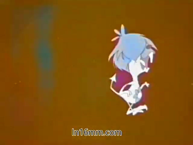 The still features an animated character, depicted as a stylized horse with a vibrant color scheme, set against a warm, orange background. The character appears playful or dynamic, possibly part of a public service announcement intended to engage viewers, particularly children, about flu awareness in 1968. The animation style reflects the artistic trends of that era.